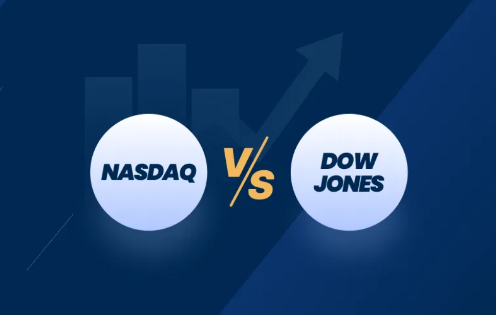 Comparación del Nasdaq frente al Dow Jones